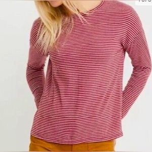 FINAL SALE Marine Layer Top Sweater Merritt Crew Neck in Mauve Multi Stripe NWOT